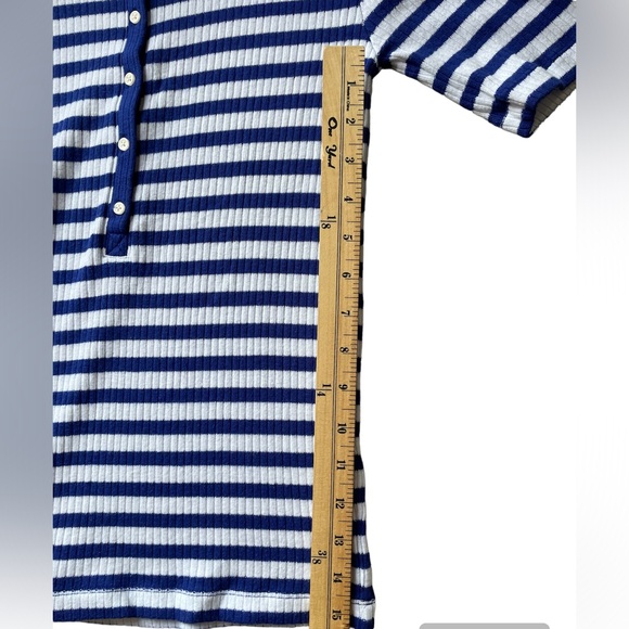 J. CREW Lightweight Pullover Sweater Blue/White Striped Short Sleeve - Size XS - Picture 6 of 6